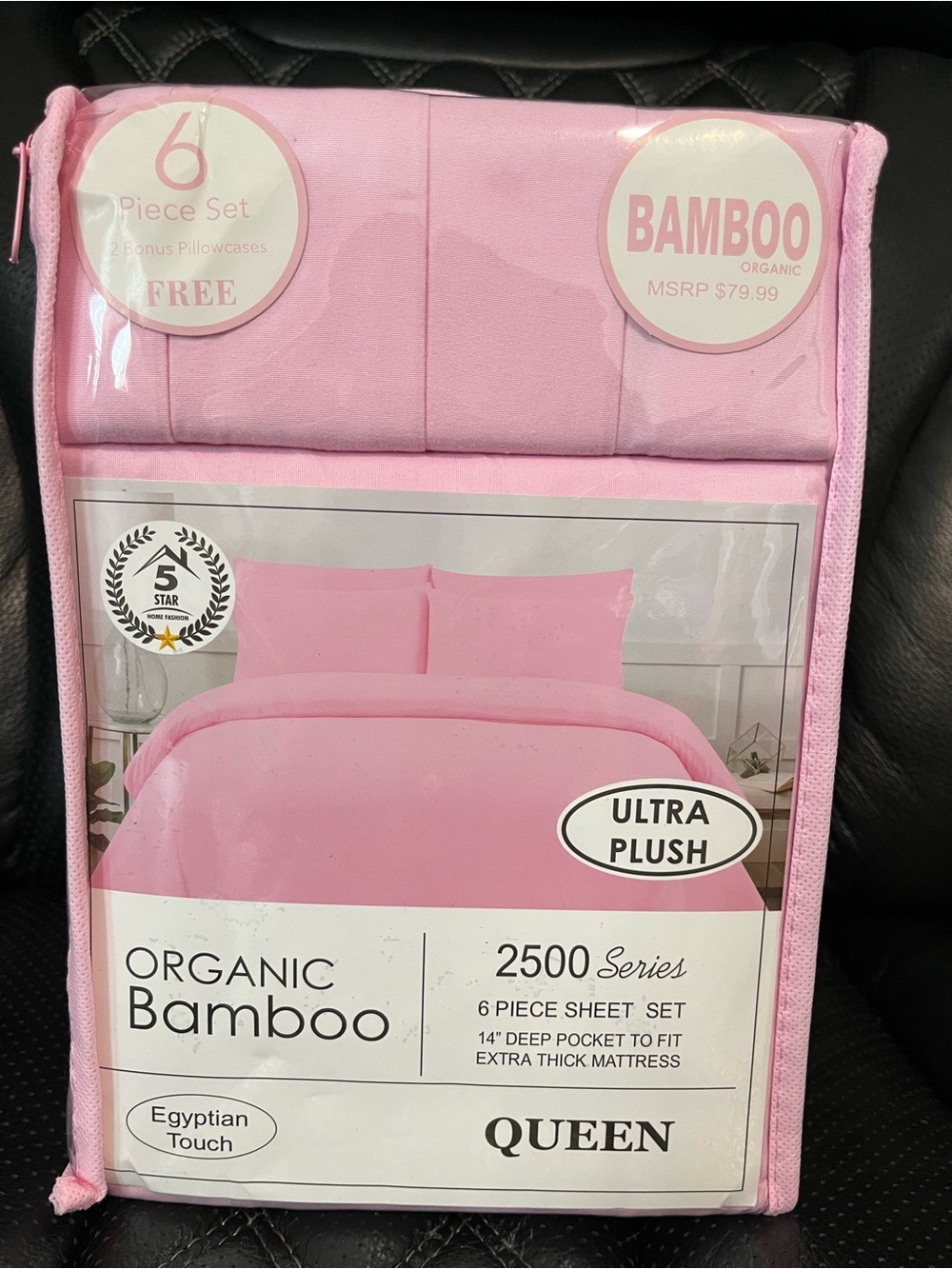 BAMBOO Pink Ultra Plush Queen 6-Piece Sheet Set